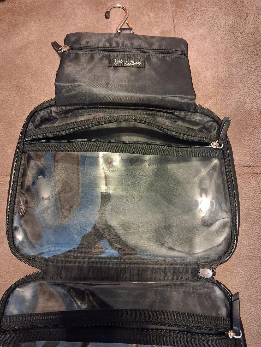 Victoria's Secret Black Rainbow-Logo Travel Tote